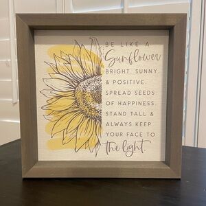 Sunflower Inspirational Framed Art
